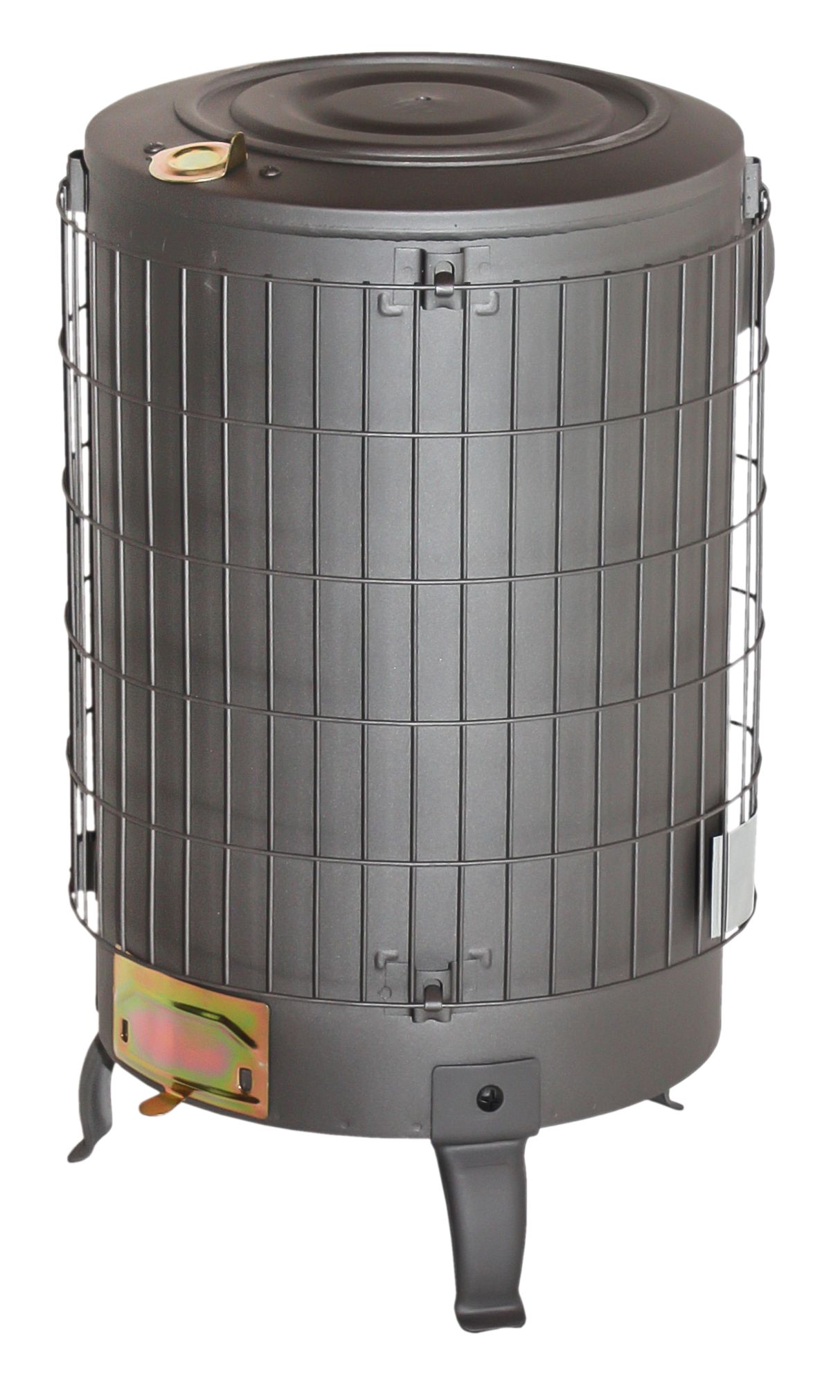 Leña economica Nº7 con parrilla y salida horizontal pintada en color negro